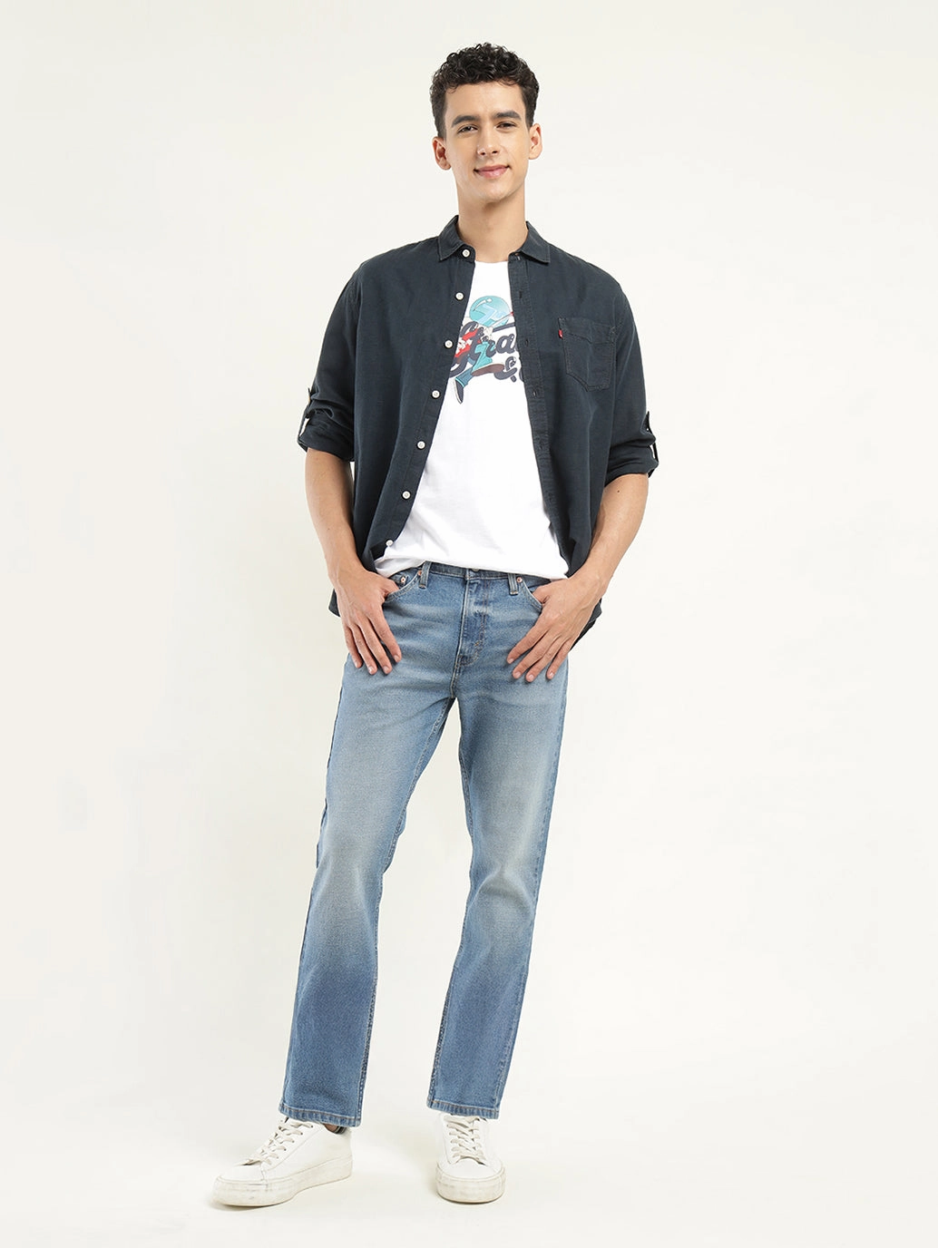 Neutral palette Fade Resistant Wash Men's 511 Indigo Slim Fit Mid Rise Jeans