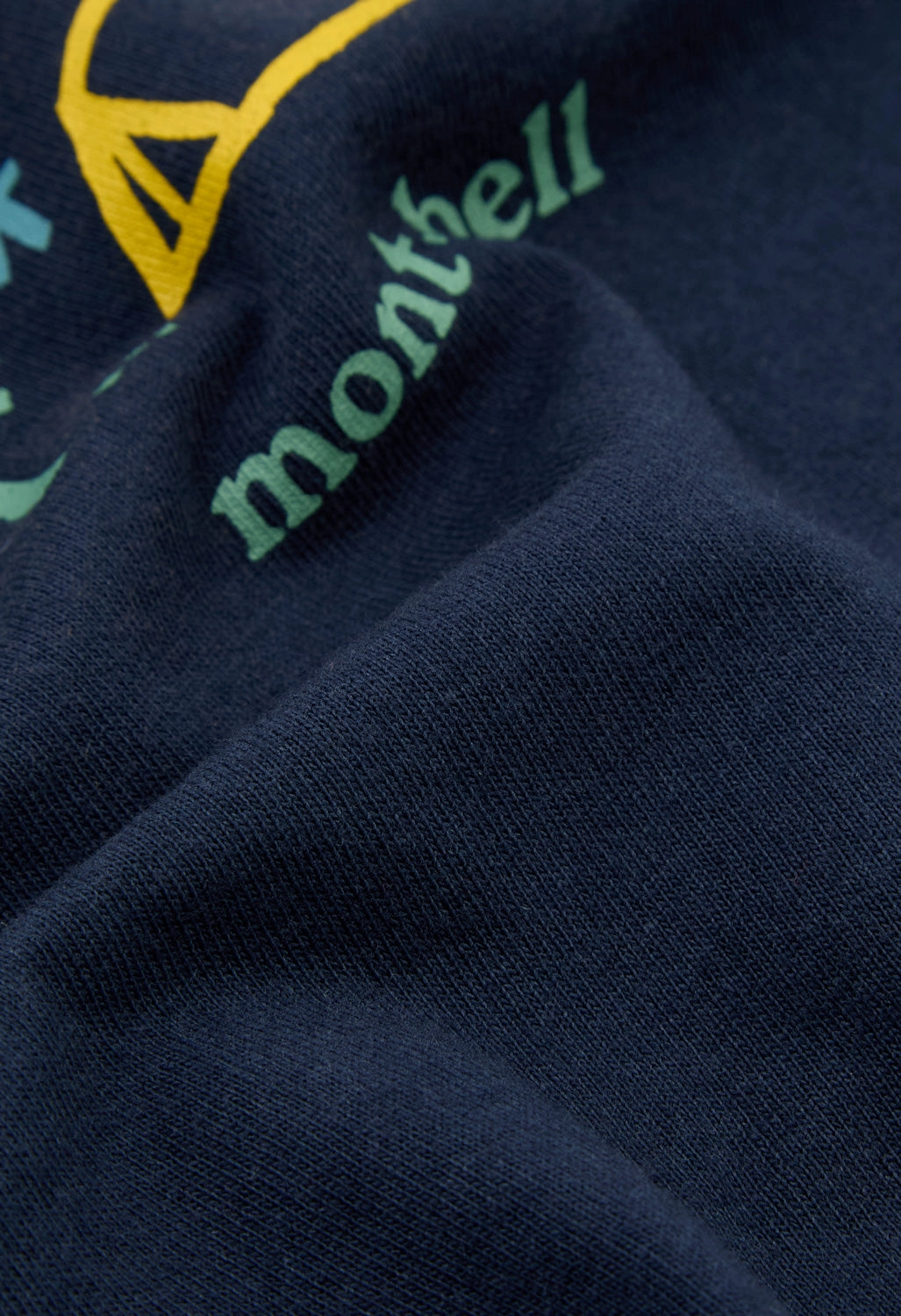 Montbell Men's Pear Skin Cotton Mountain Morning T-Shirt - Navy Friction Free Inner Lining