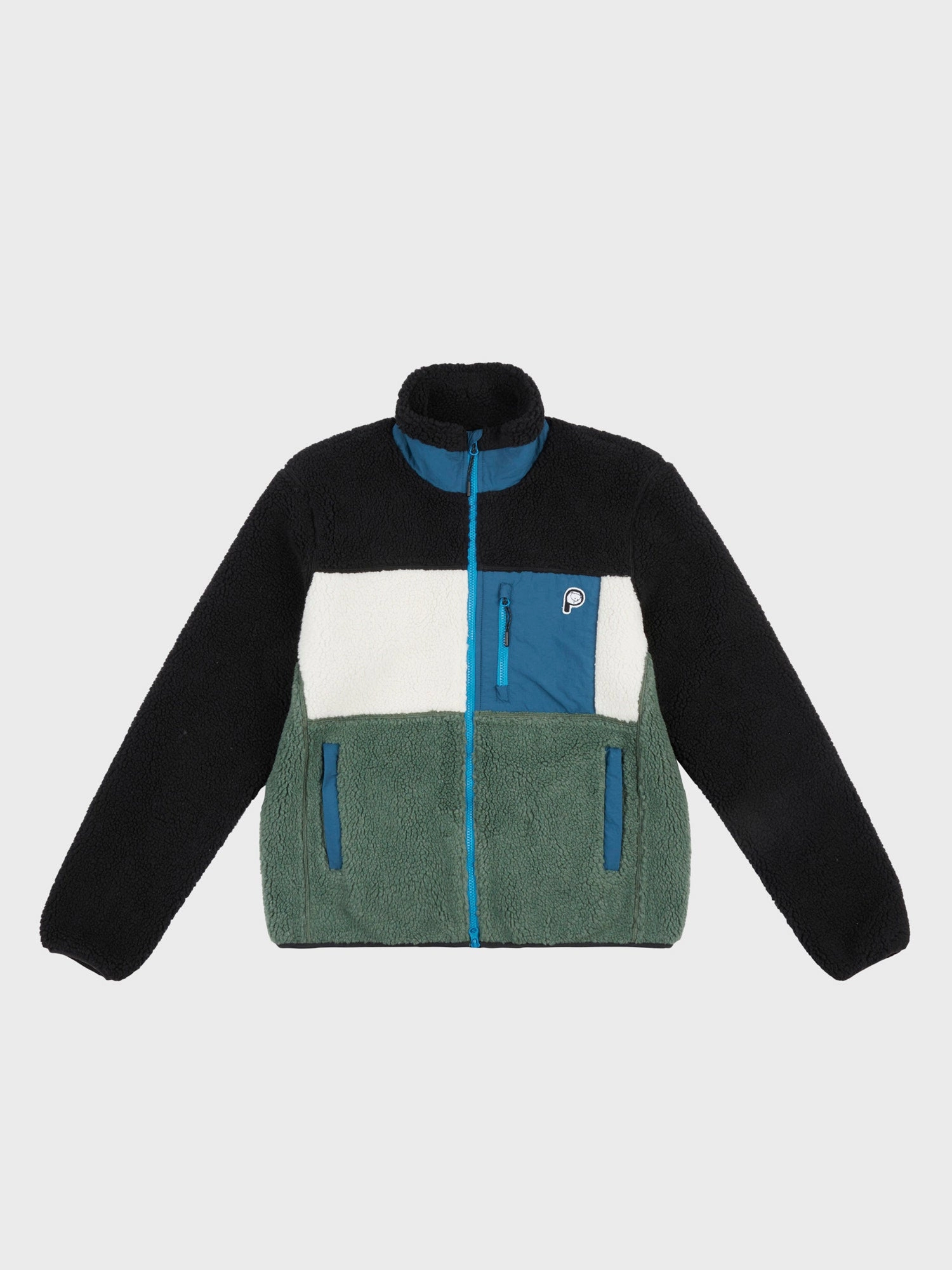 Quilted Pattern Quick drying material P Bear Fleece Jacket in Laurel Wreath