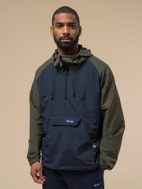 Sleek Casual Leather Bits Pac Jac in Navy Blue