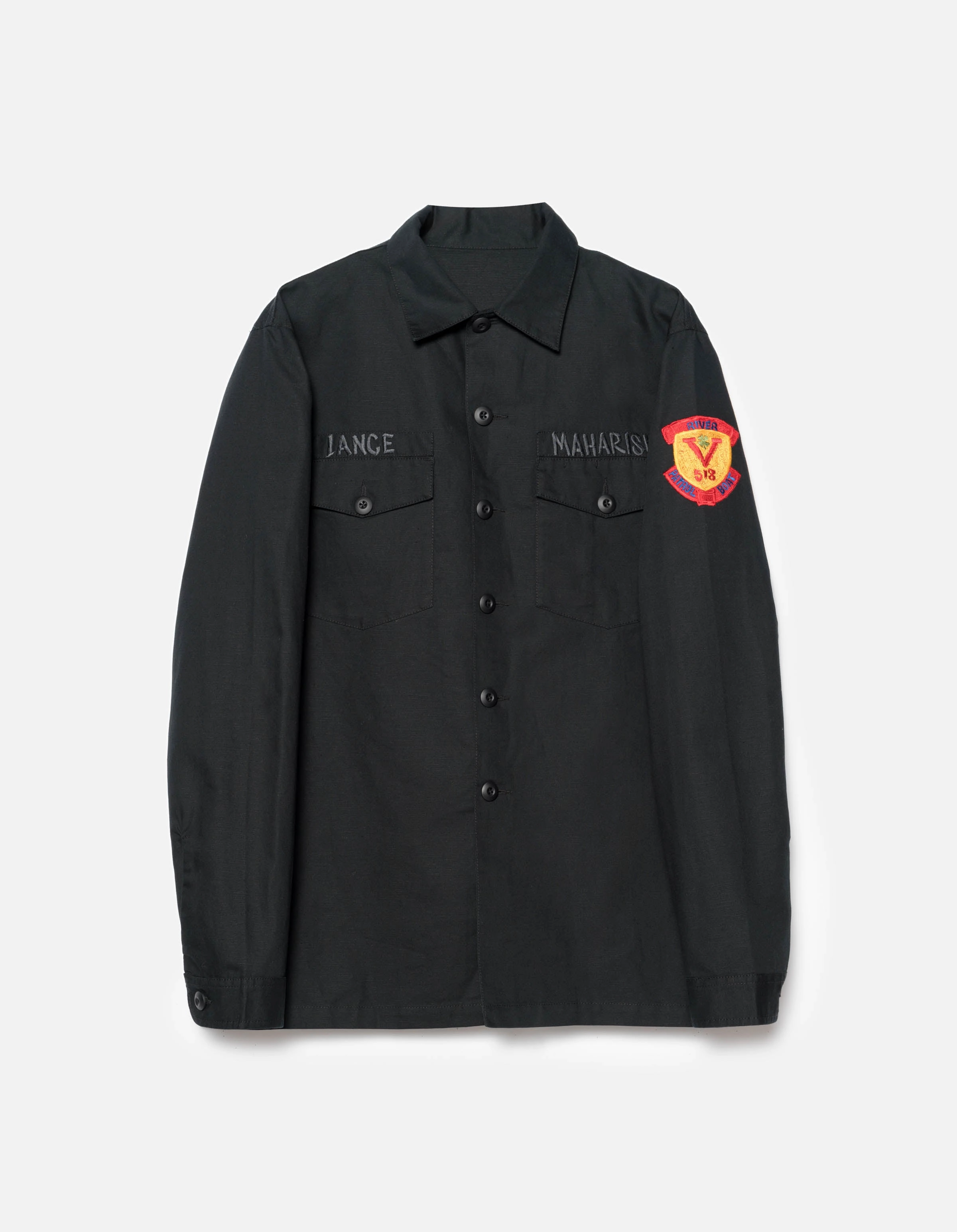 7149 Riverine L/S Embroidered Utility Shirt Black Polished Style Chill Fit