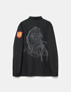 7149 Riverine L/S Embroidered Utility Shirt Black Abrasion Resistant Edges