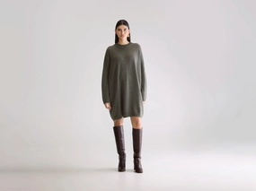 Senisa knit dress (252 / W / FOREST) Shiny surface
