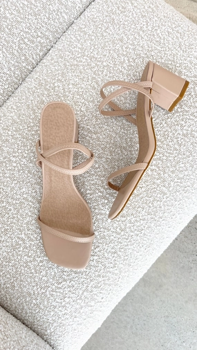 Balton Mule Heels - Nude Art Piece