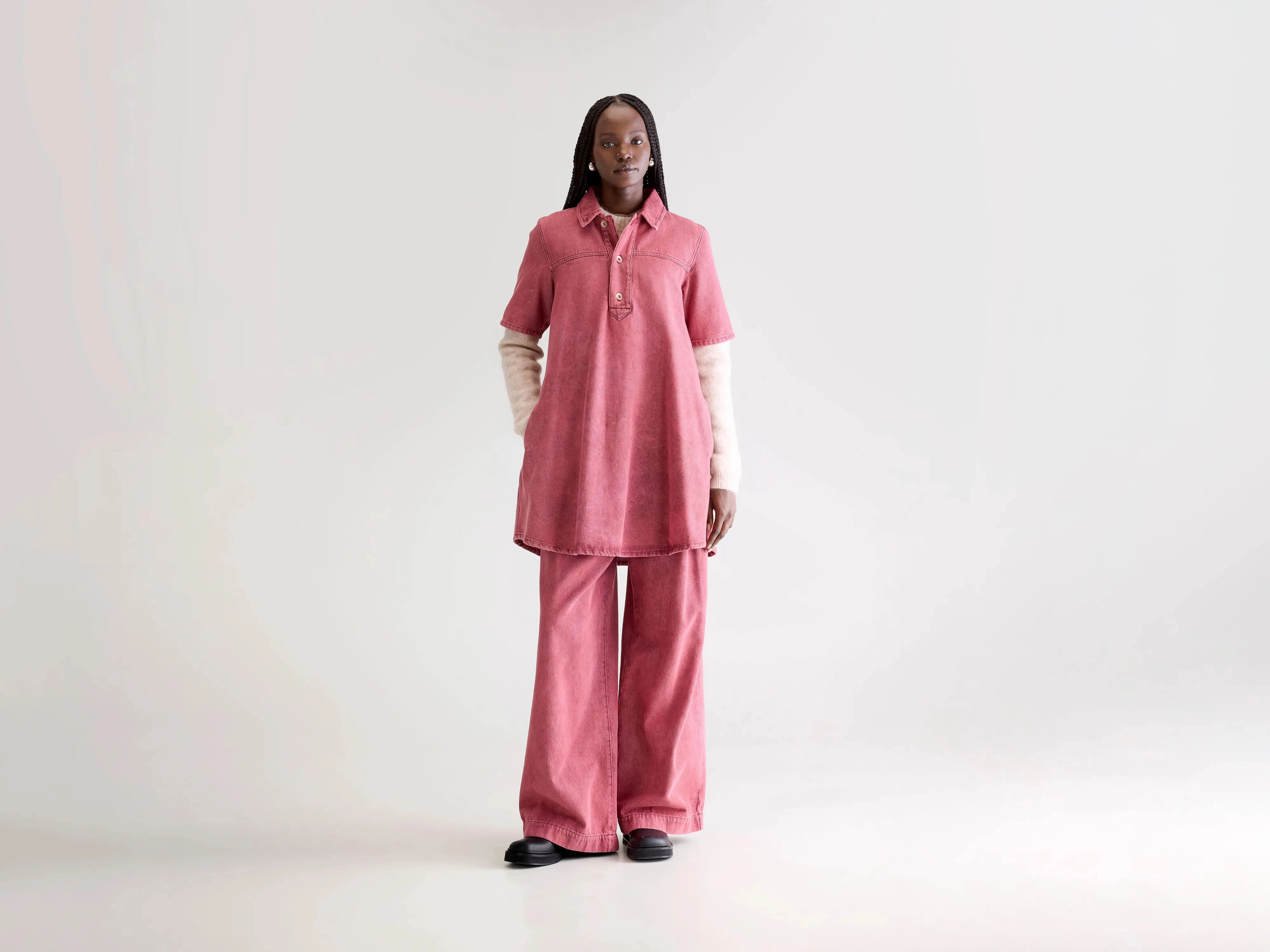 Soft Structure Paprika denim dress (252 / W / WINE STONE)