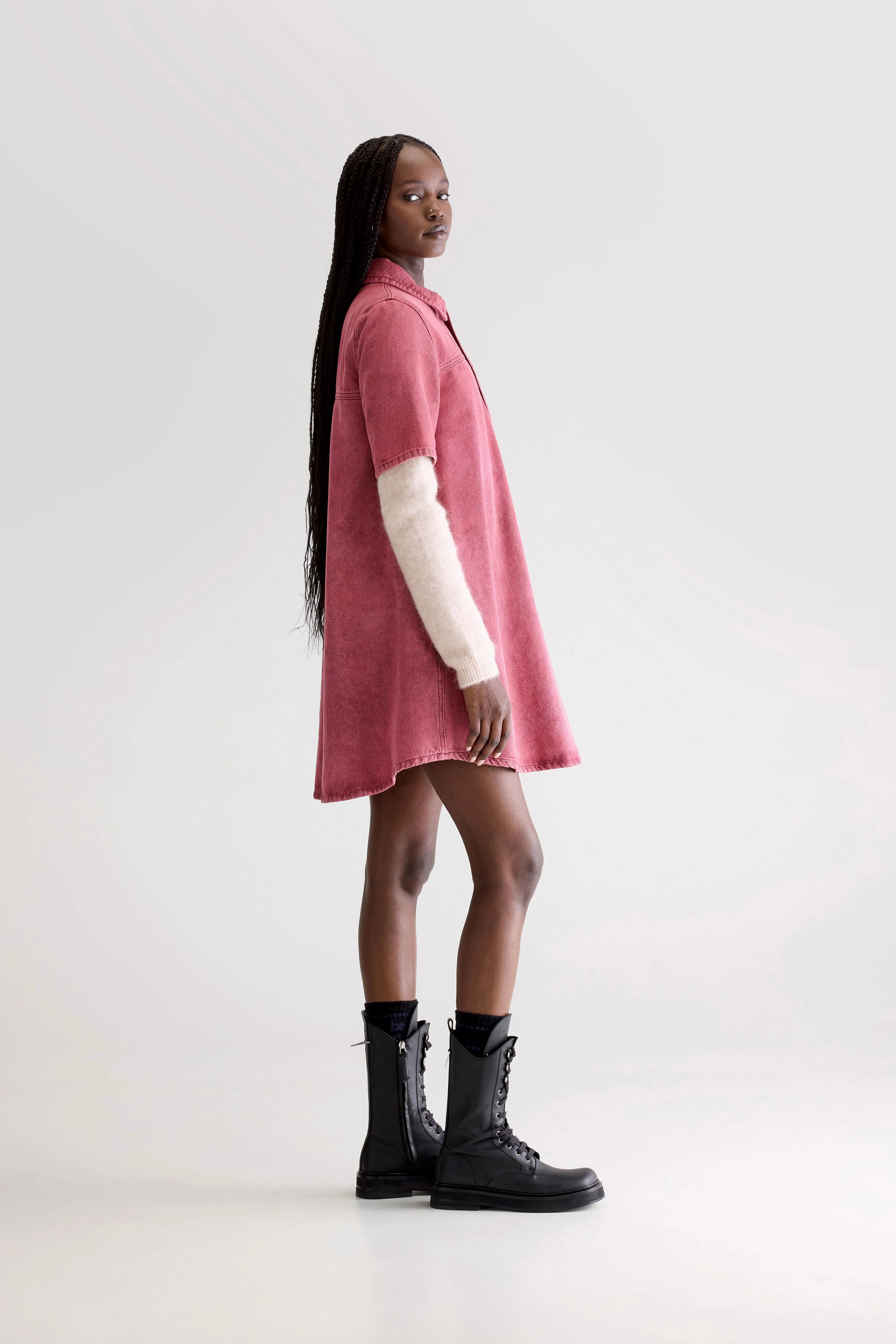 Paprika denim dress (252 / W / WINE STONE) Effortless Pair