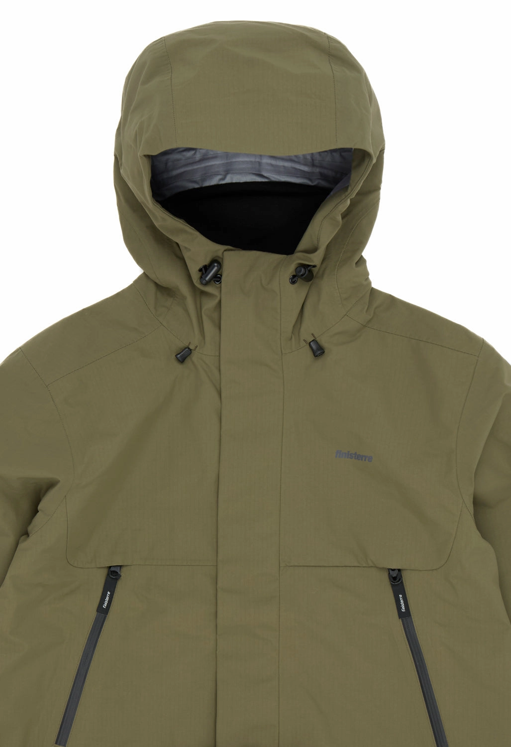 Finisterre Women's Longline Stormbird Jacket - Olive Elastic Binding