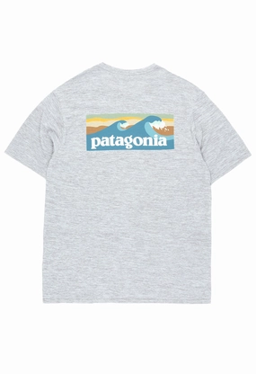 School Uniform Patagonia Cap Cool Daily Graphic Men's Tee - Feather Grey / Abalone Waters Logo