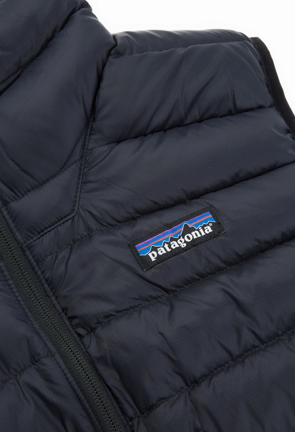 Patagonia Down Sweater Men's Vest - Black Double stitching Taped Seam Construction