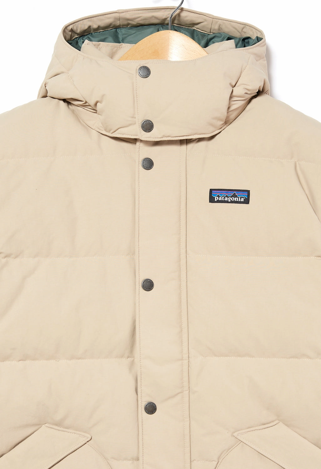 Patagonia Downdrift Men's Down Jacket - Oar Tan Wrinkle Free Exterior Weatherproof Zippers