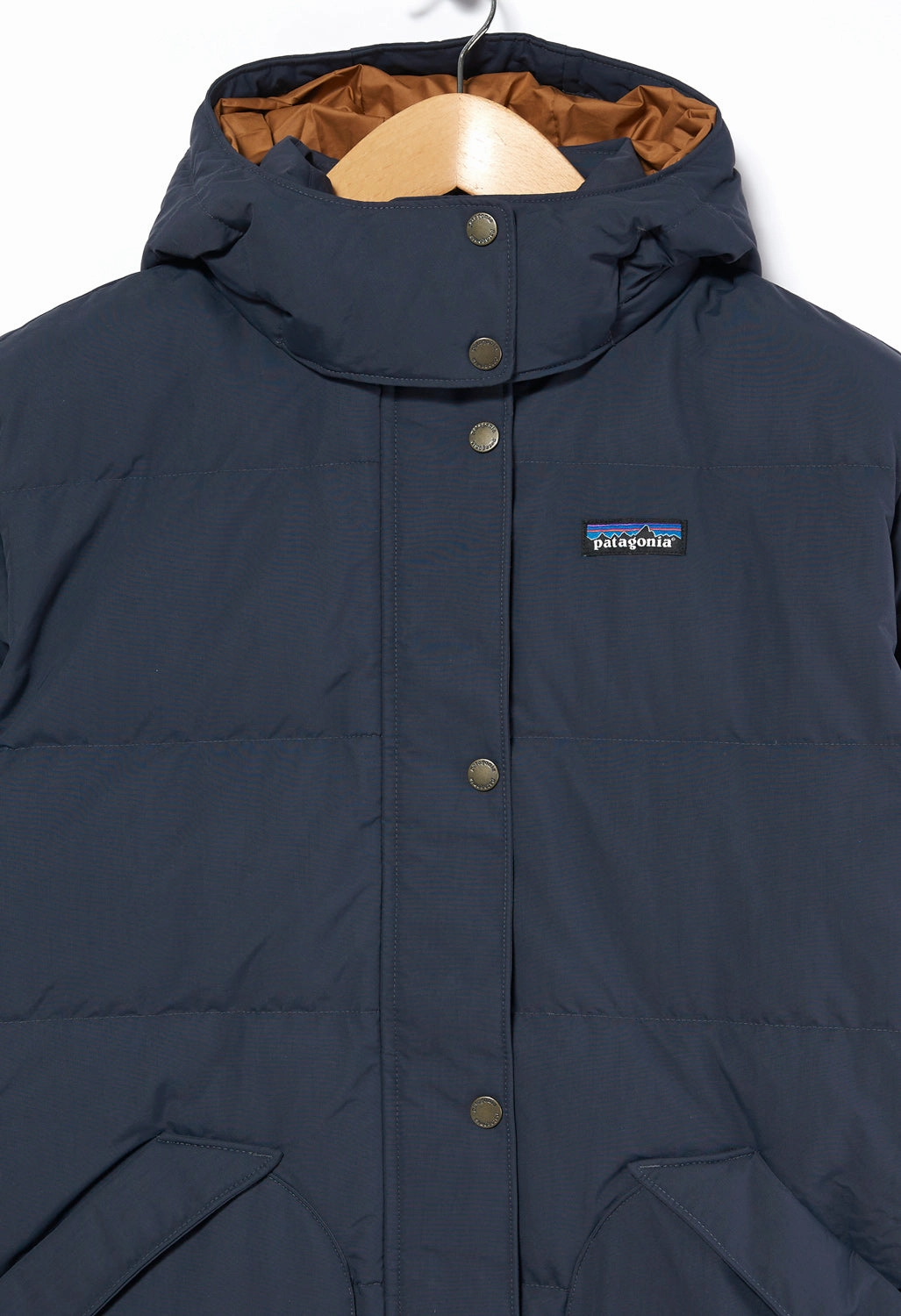 Patagonia Downdrift Women's Parka Jacket - Smolder Blue Lightweight Polyester Blend Flexible Shoulder
