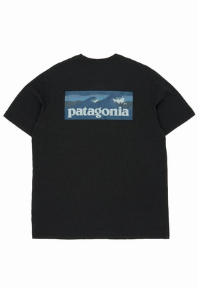 Timeless Wear Patagonia Men's Boardshort Logo Pocket Responsibili-Tee - Ink Black