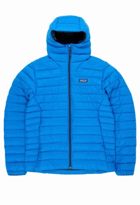 Patagonia Men's Down Sweater Hoodie - Endless Blue Noise Free Material Noise Reduction Design
