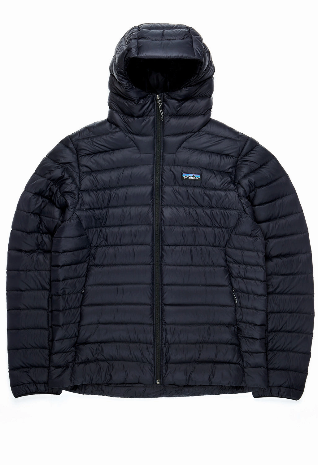 Patagonia Men's Down Sweater Hoody - Black Windproof Material Rubberized Trims