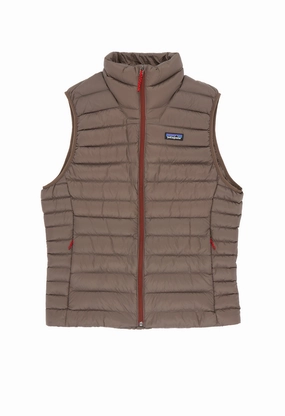 Patagonia Men's Down Vest - Marlow Brown Windproof Hood Lightweight Windbreaker Tech