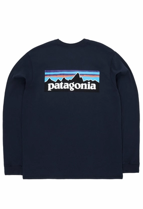 Patagonia Men's P-6 Logo Long Sleeve Responsibili-Tee - New Navy Regular fit normality
