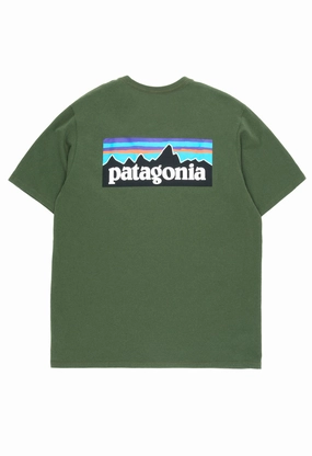 Patagonia Men's P-6 Logo Responsibili-Tee - Torrey Pine Green Non-toxic