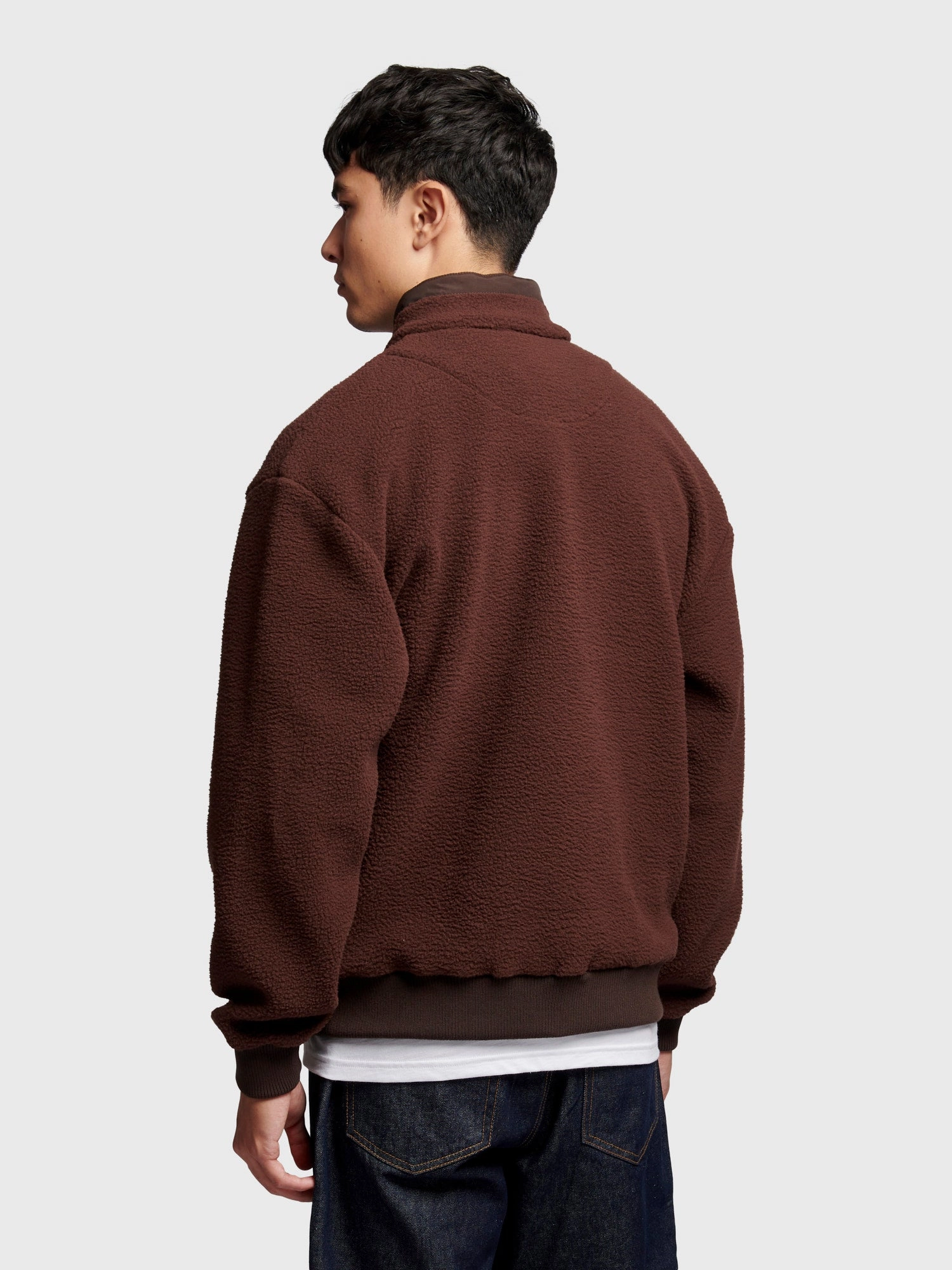 Penfield Mens 1/4 Zip Funnel Neck Fleece in Chicory Coffee Core Comfort Chill Apparel
