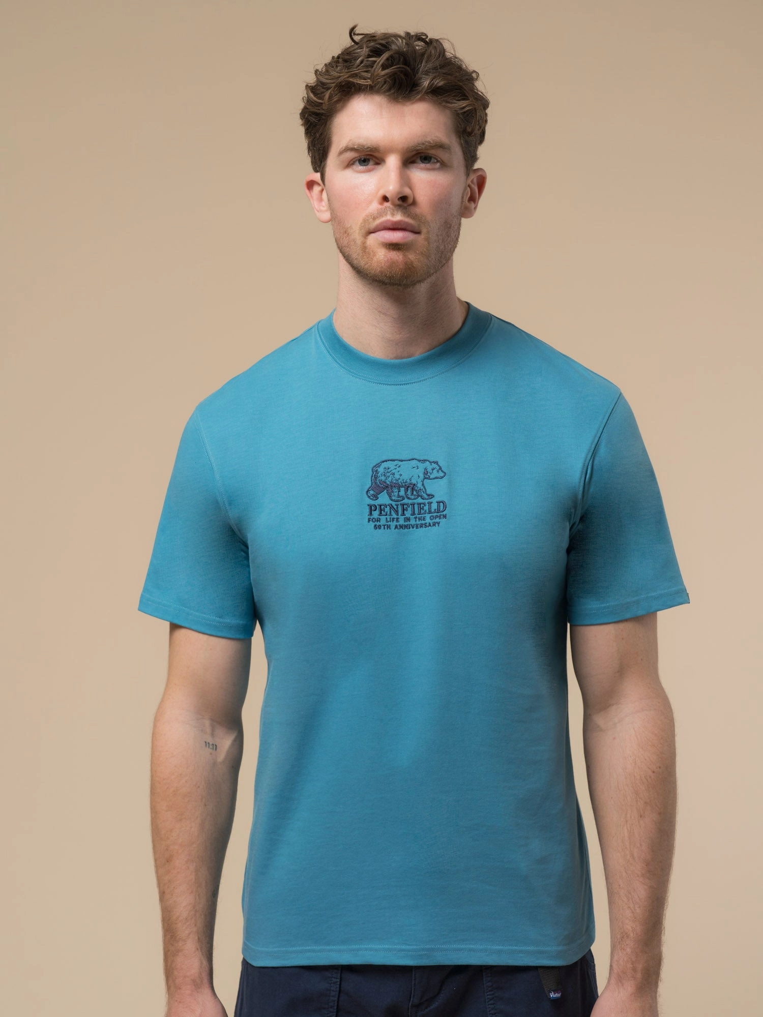 Penfield Mens 50th Anniversary Embroidered T-Shirt Niagara BreathableMeshLining Retro Style