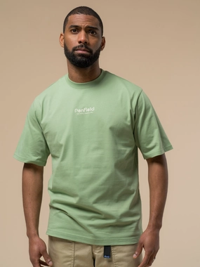 Crew neck classic Penfield Mens Circle Landscape T-Shirt in Mistletoe
