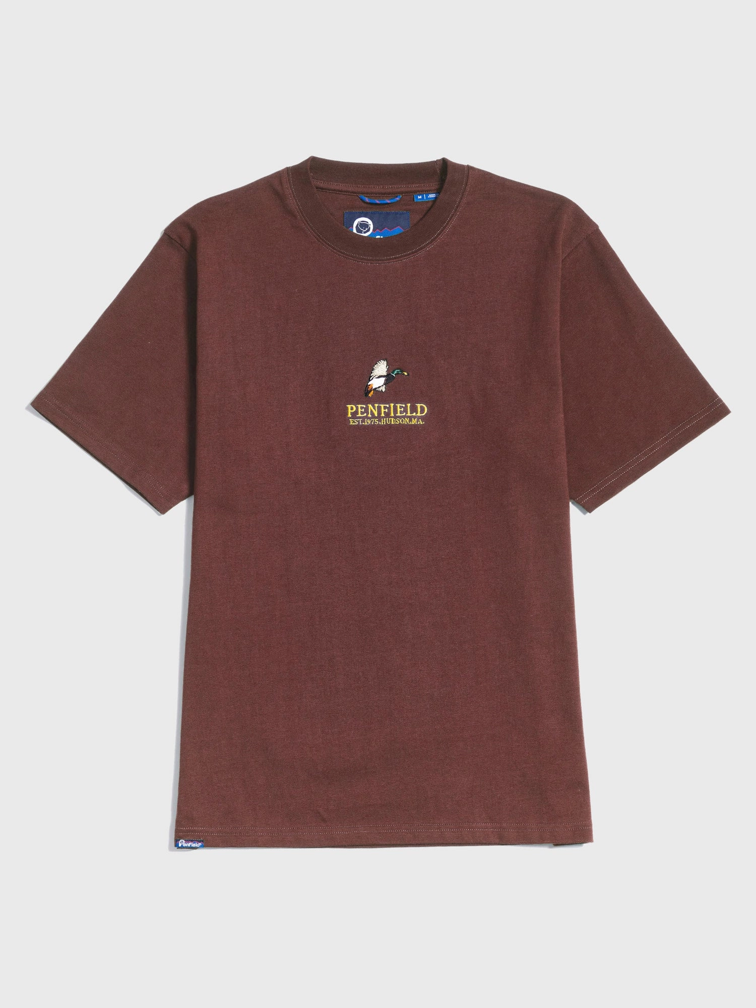 Sport Performance Design Relax Fit Design Penfield Mens Embroidered Mallard T-Shirt in Chicory Coffee