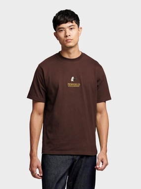 regular but not boring Casual Comfort Layer Penfield Mens Embroidered Mallard T-Shirt in Chicory Coffee