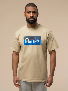Penfield Mens Original Large Logo T-Shirt in Fields Of Rye Autumn Wear
