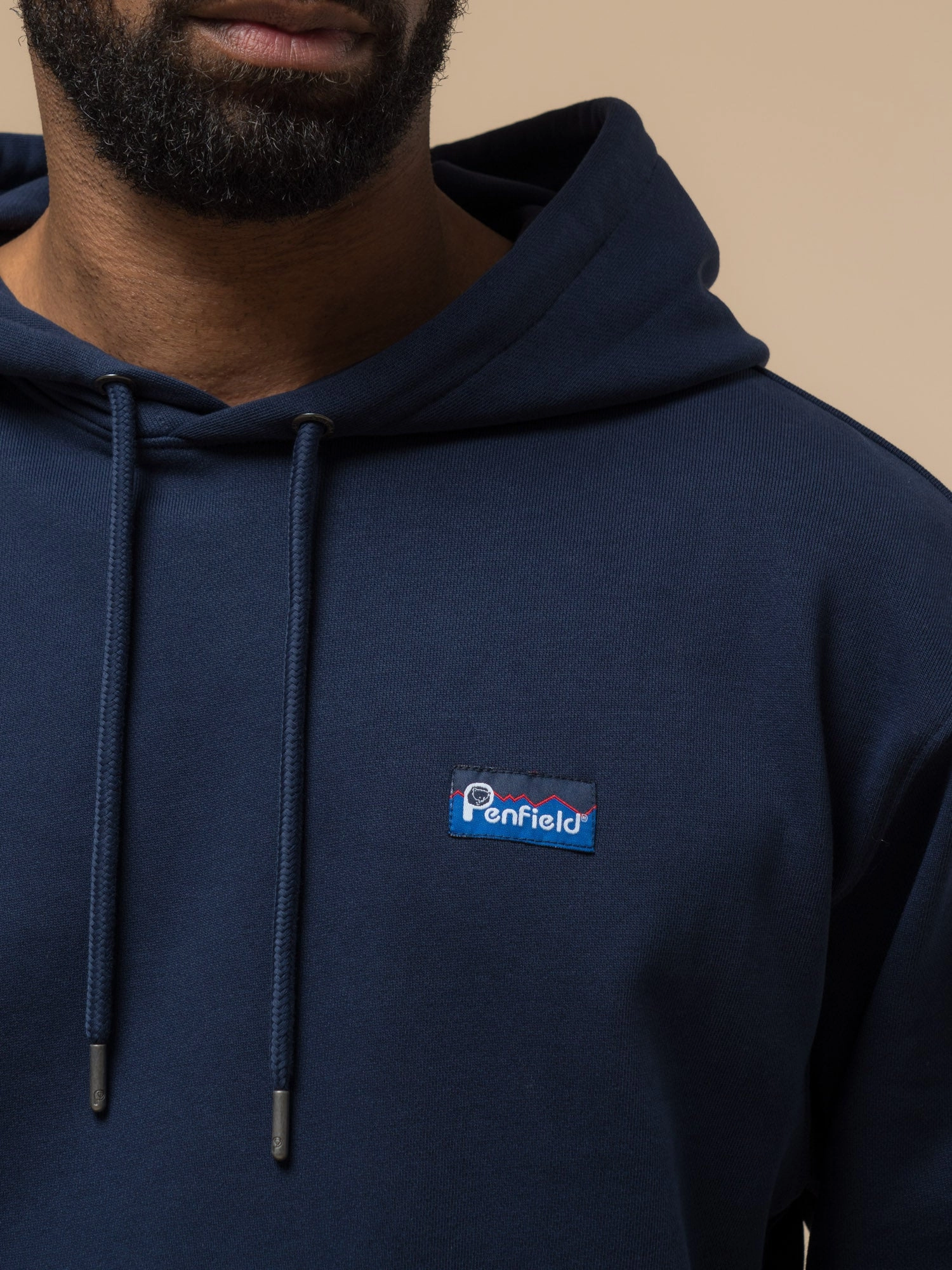 Penfield Mens Original Logo Hoodie in Navy Blue Fashionable