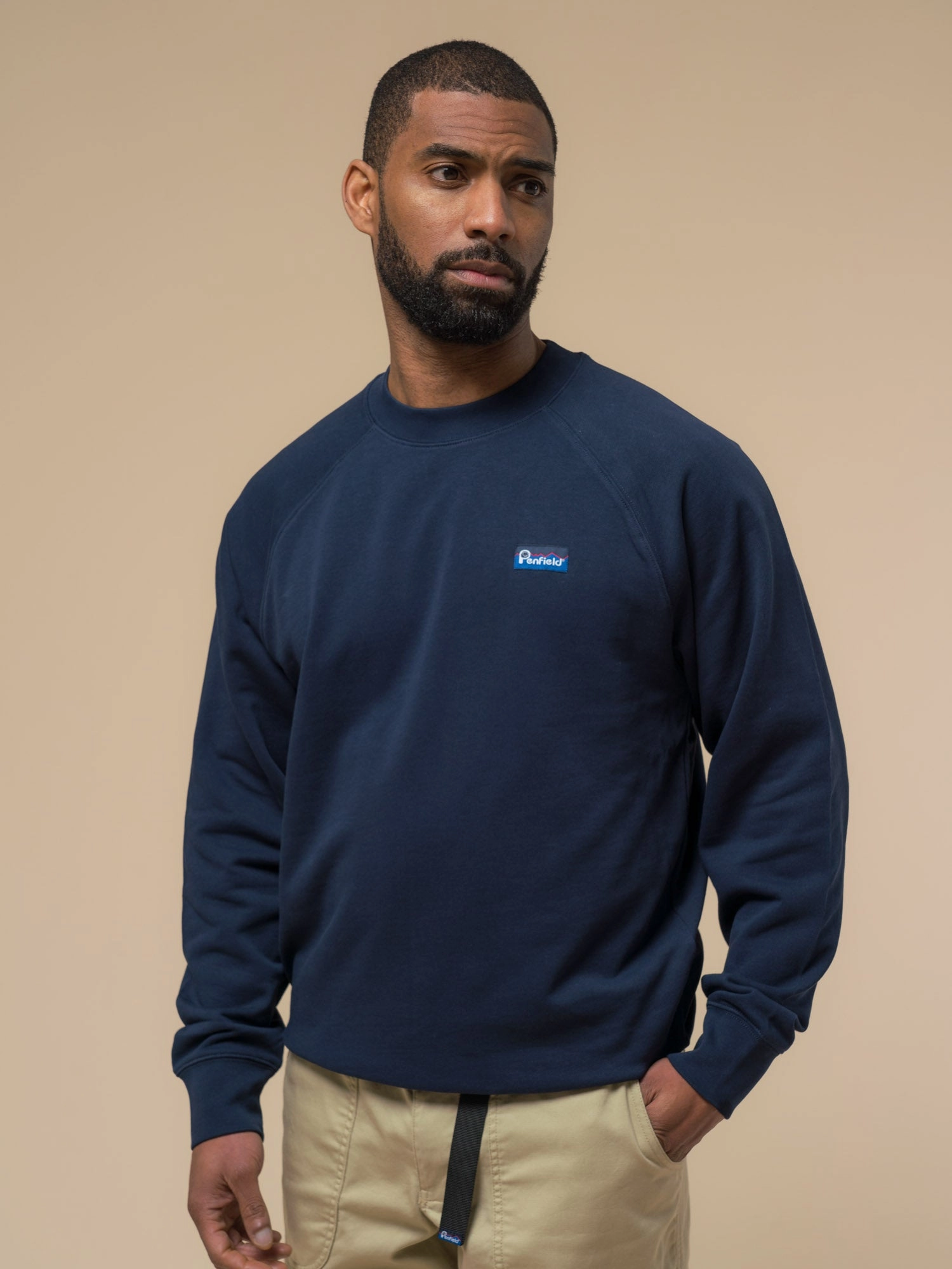 Fall Weekend Sporty Penfield Mens Original Logo Sweatshirt in Navy Blue