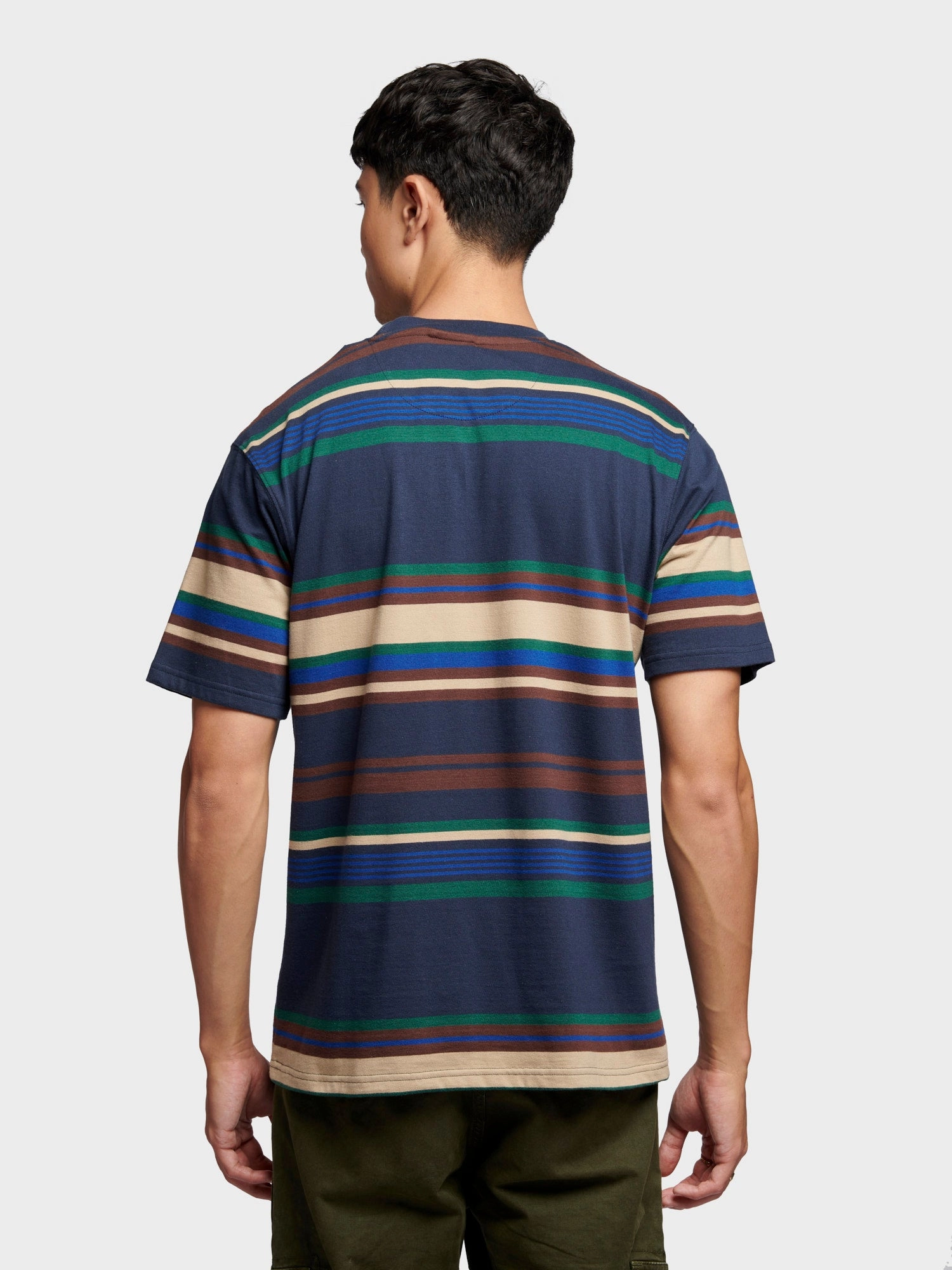 Penfield Mens Stripe T-Shirt in Navy Blue Chic Fashion