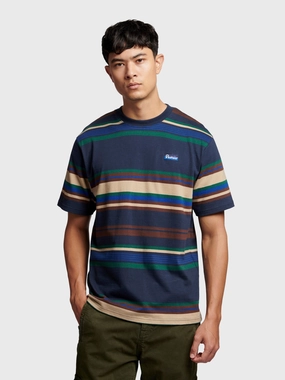 Penfield Mens Stripe T-Shirt in Navy Blue Simple Comfort Look