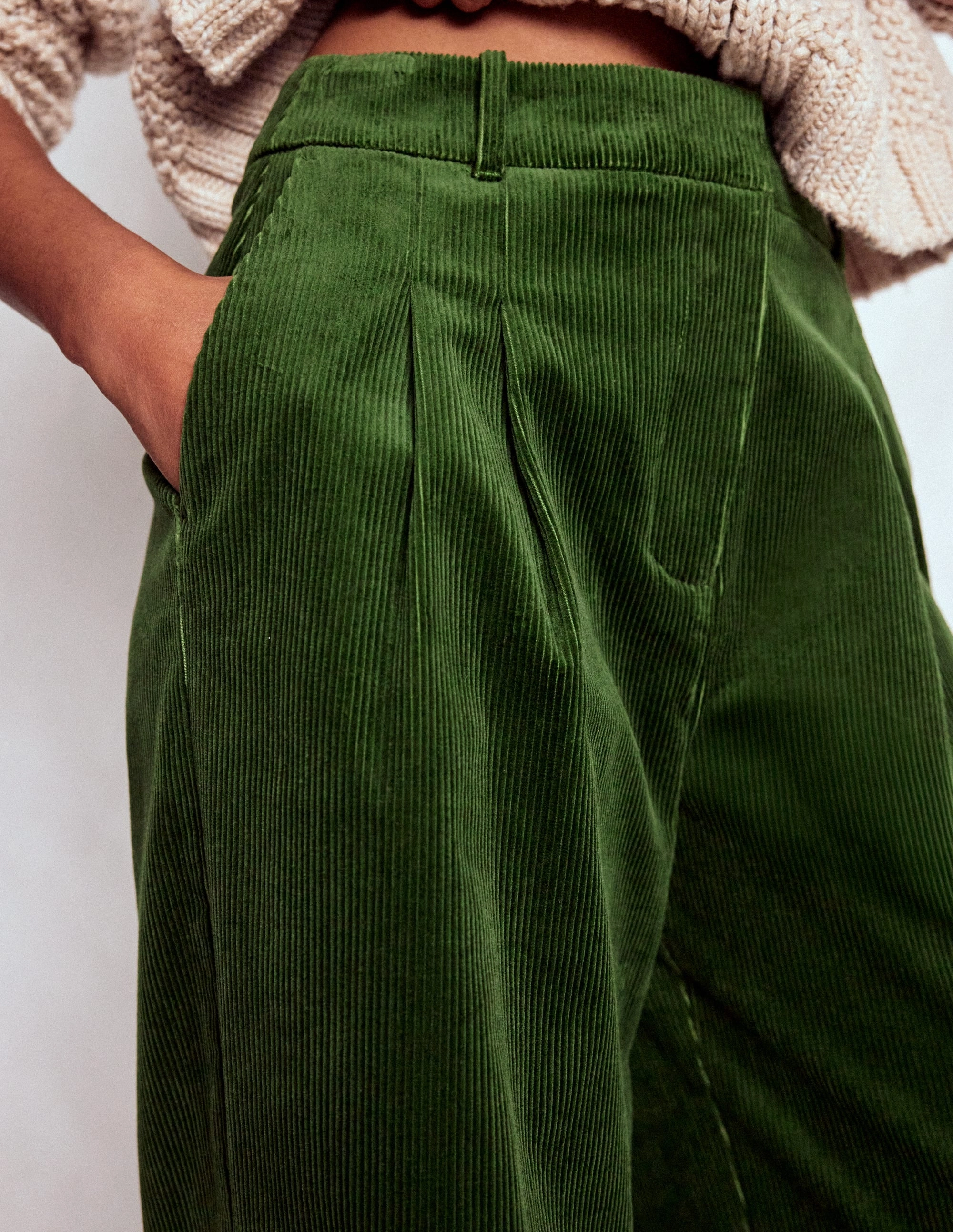 Kensington Cord Trousers-Green Fir Cold Weather Wear