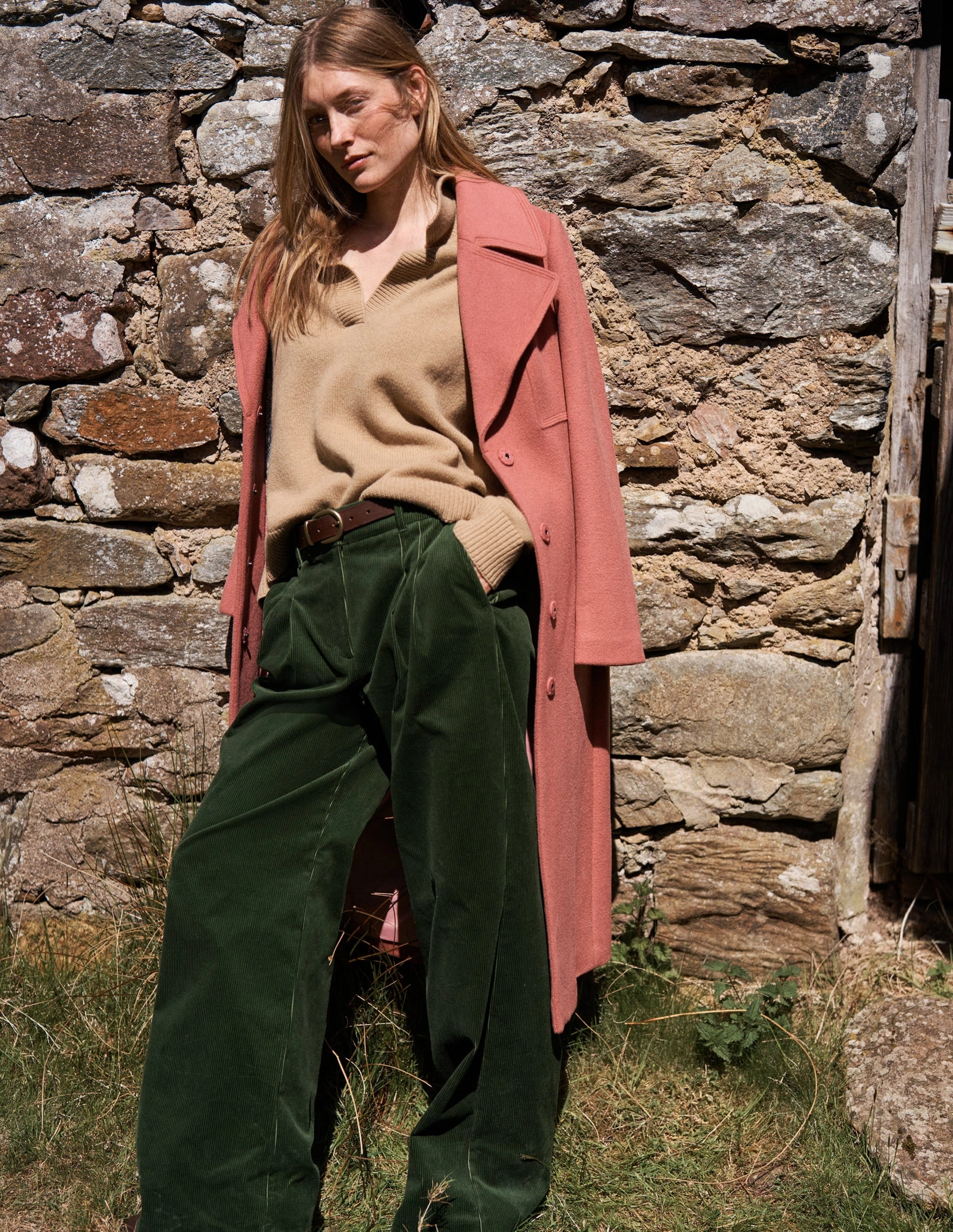 Layered Style Dynamic Flex Panels Kensington Cord Trousers-Green Fir
