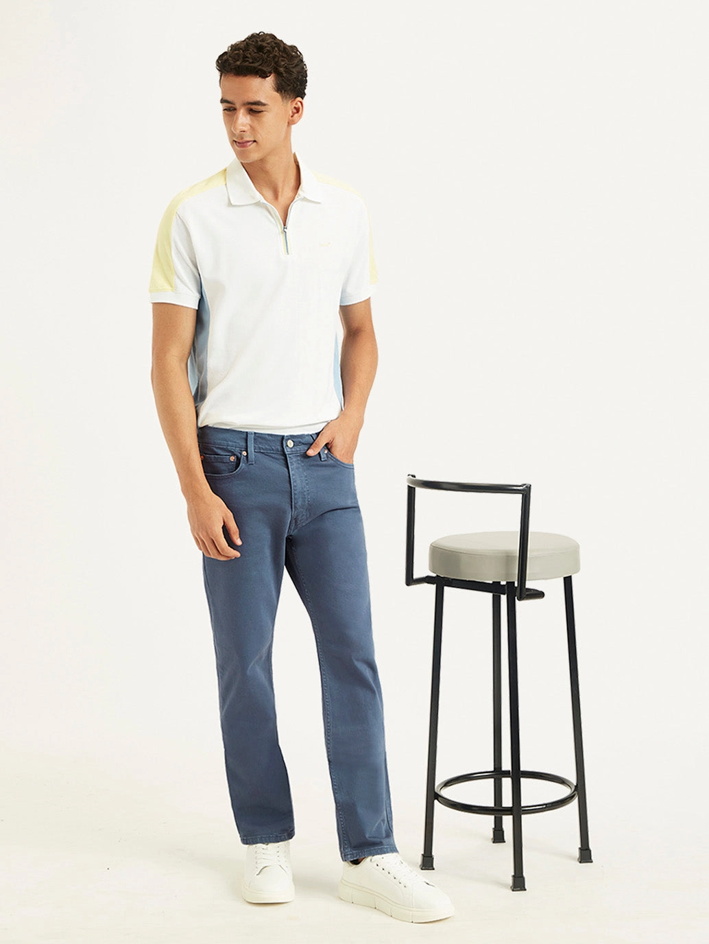 Functional Waistband Soft Fabric Men's 512 Blue Slim Tapered Fit Mid Rise Jeans