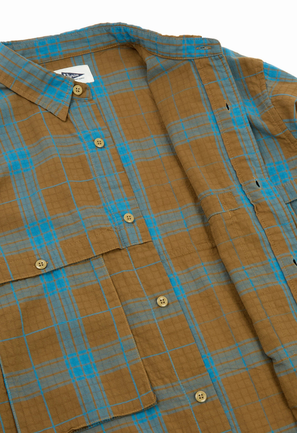 Static Dissipating Fiber Gradient effect Pilgrim Surf   Supply Albert Field Shirt - Brown