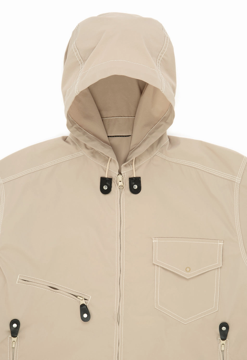 No Wrinkle Stretchable Waistband Pilgrim Surf   Supply Russel Zip Parka - Khaki