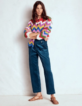 Pimlico Cord Trousers-Indigo Blue Urban Flex EcoFriendlyMaterial