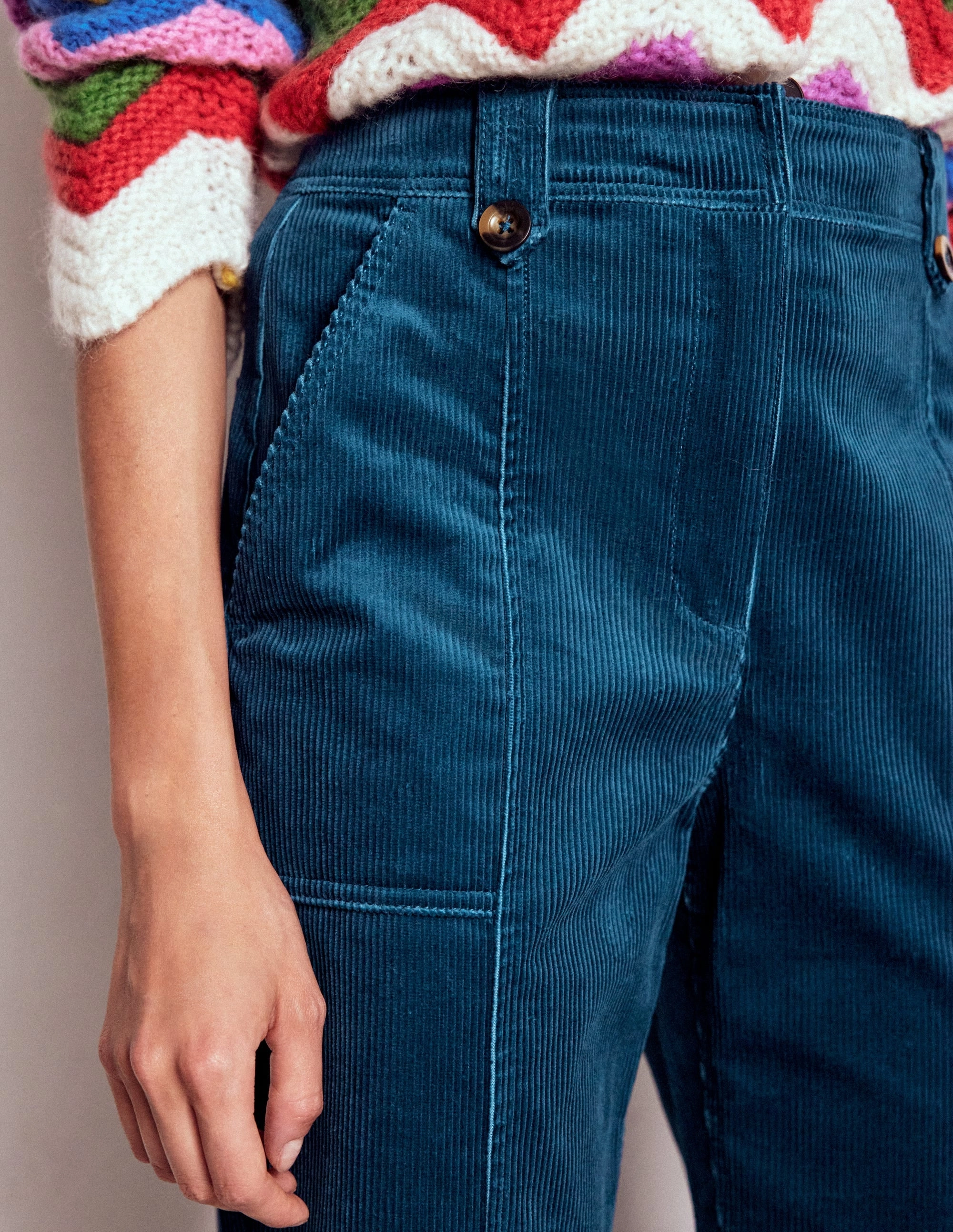 Pimlico Cord Trousers-Indigo Blue Air Flow