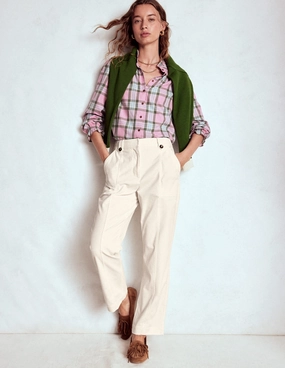 Pimlico Cord Trousers-Ivory Snag Free Fabric