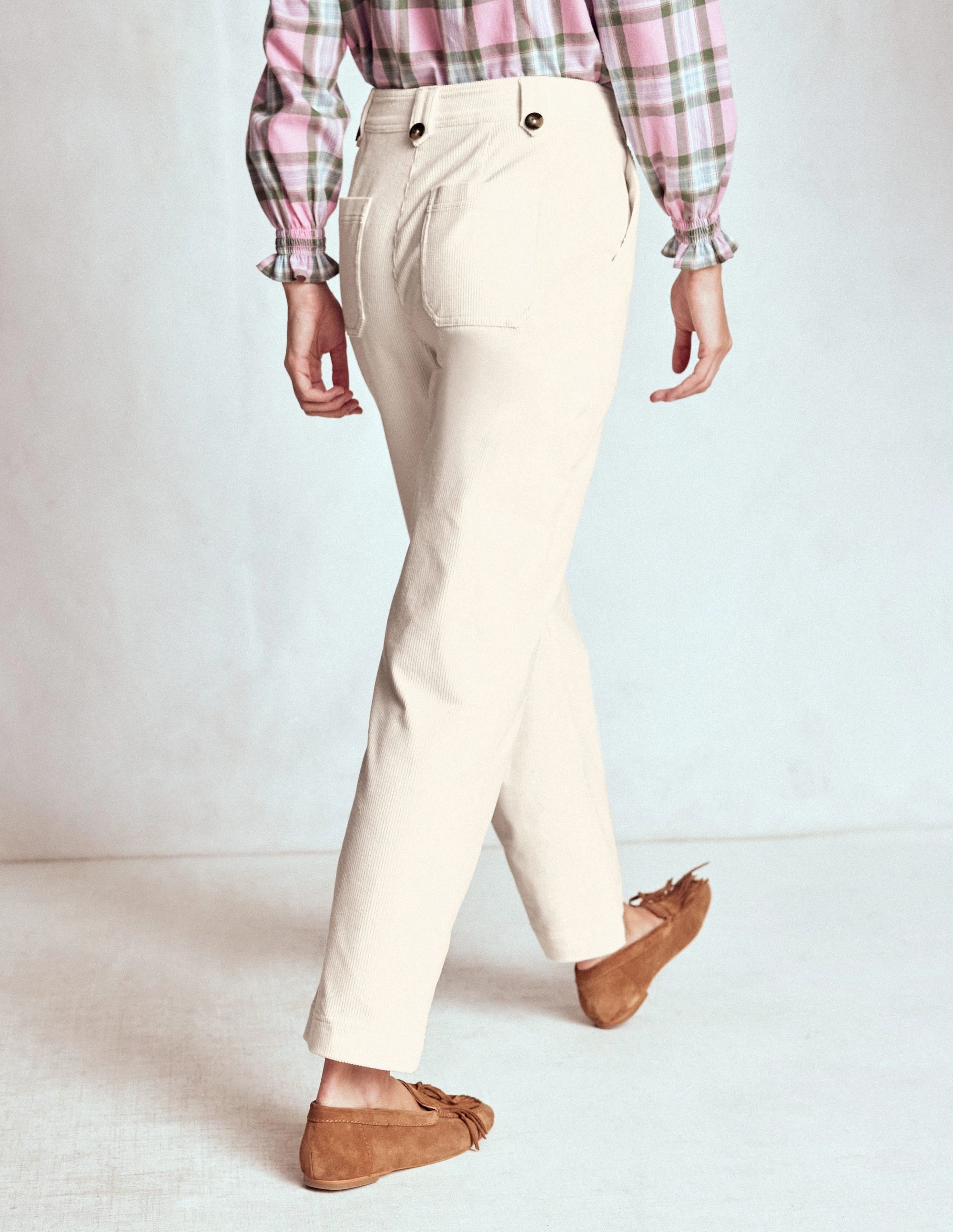Pimlico Cord Trousers-Ivory Agile Fit