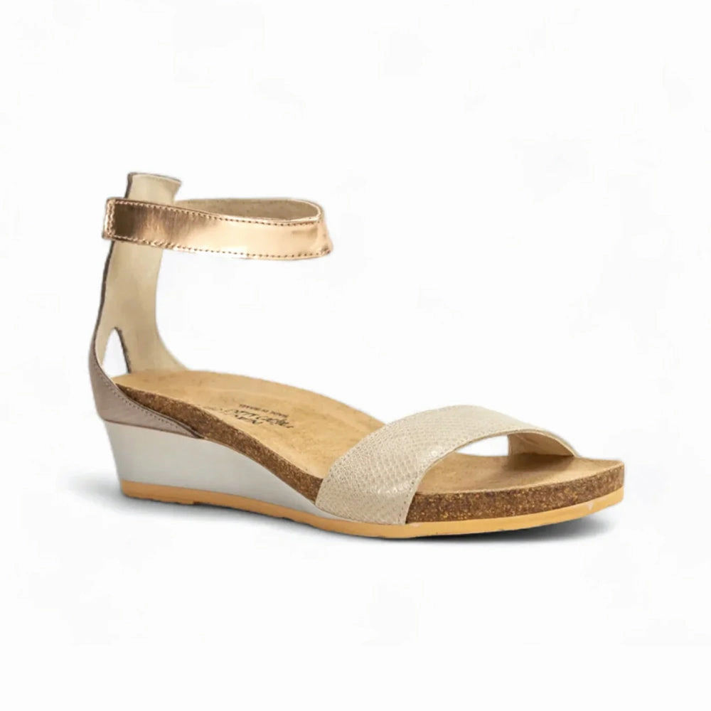 Resort Ready Pixie Sandal (5016) -  Beige Lizard / Silver / Rose Gold
