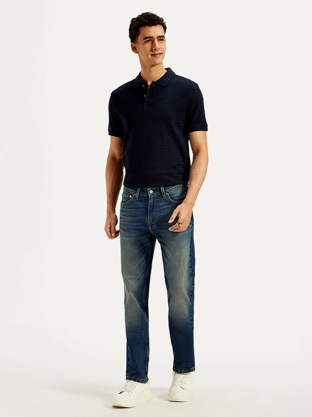 Responsible Denim Production Men's 511 Navy Blue Slim Fit Mid Rise Jeans