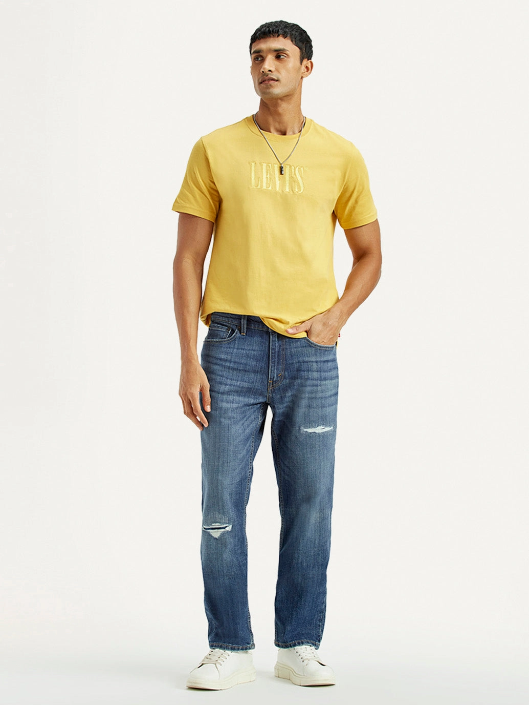 Fast Match Minimalist Adult Fashion Men's 541 Med Indigo Athletic Tapered Fit Mid Rise Jeans