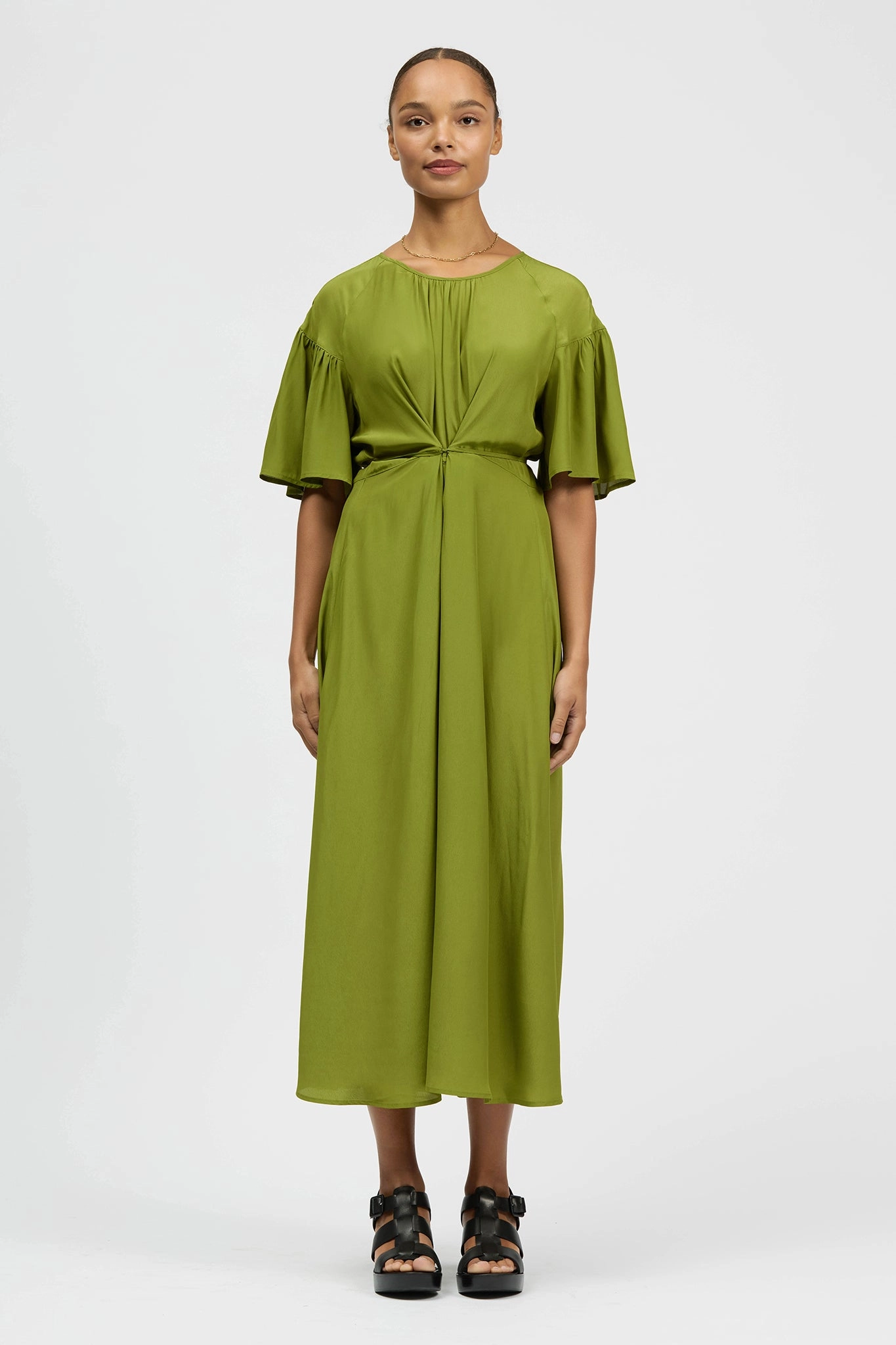 Prazer Dress Olive Fall Comfort Trendy floral dress