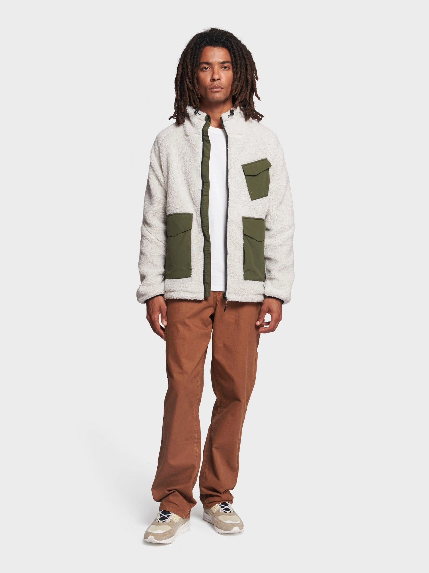 Angled Pocket Fleece Jacket in Silver Birch Work Tough WindproofTechnology