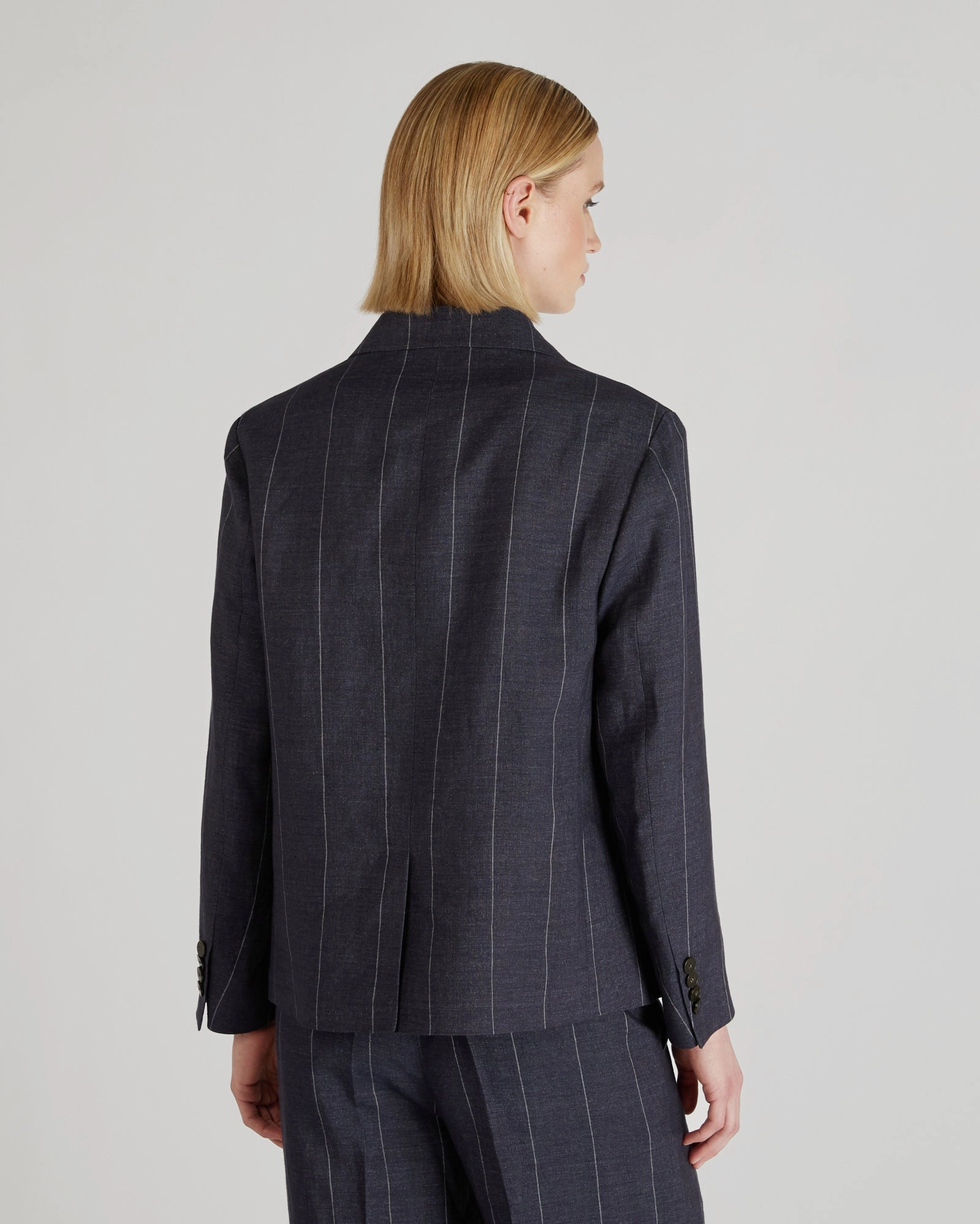 Pinstriped linen jacket Sleek Casual