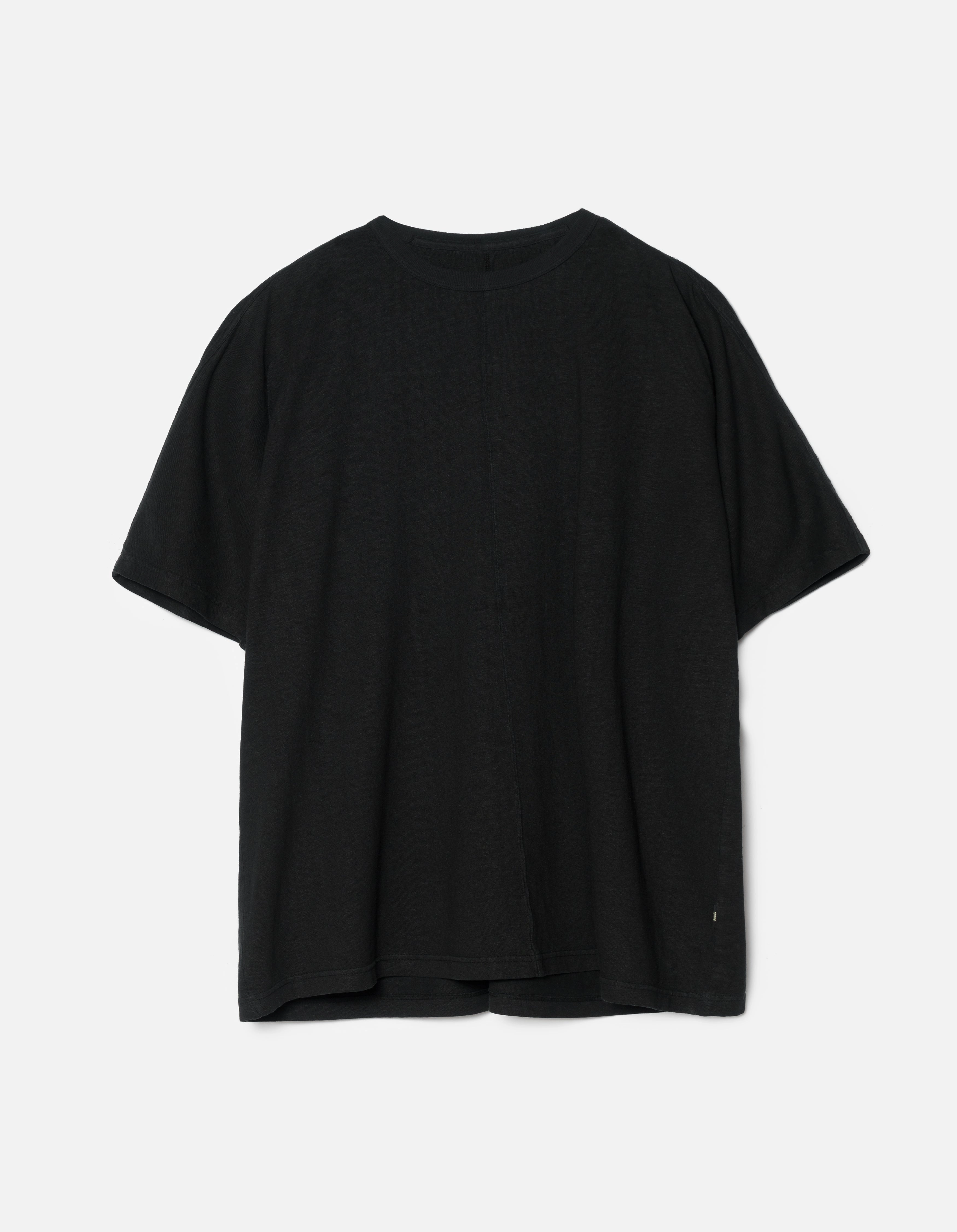 5234 Hemp Cross Loose T-Shirt Black Airflow Ventilation Zones