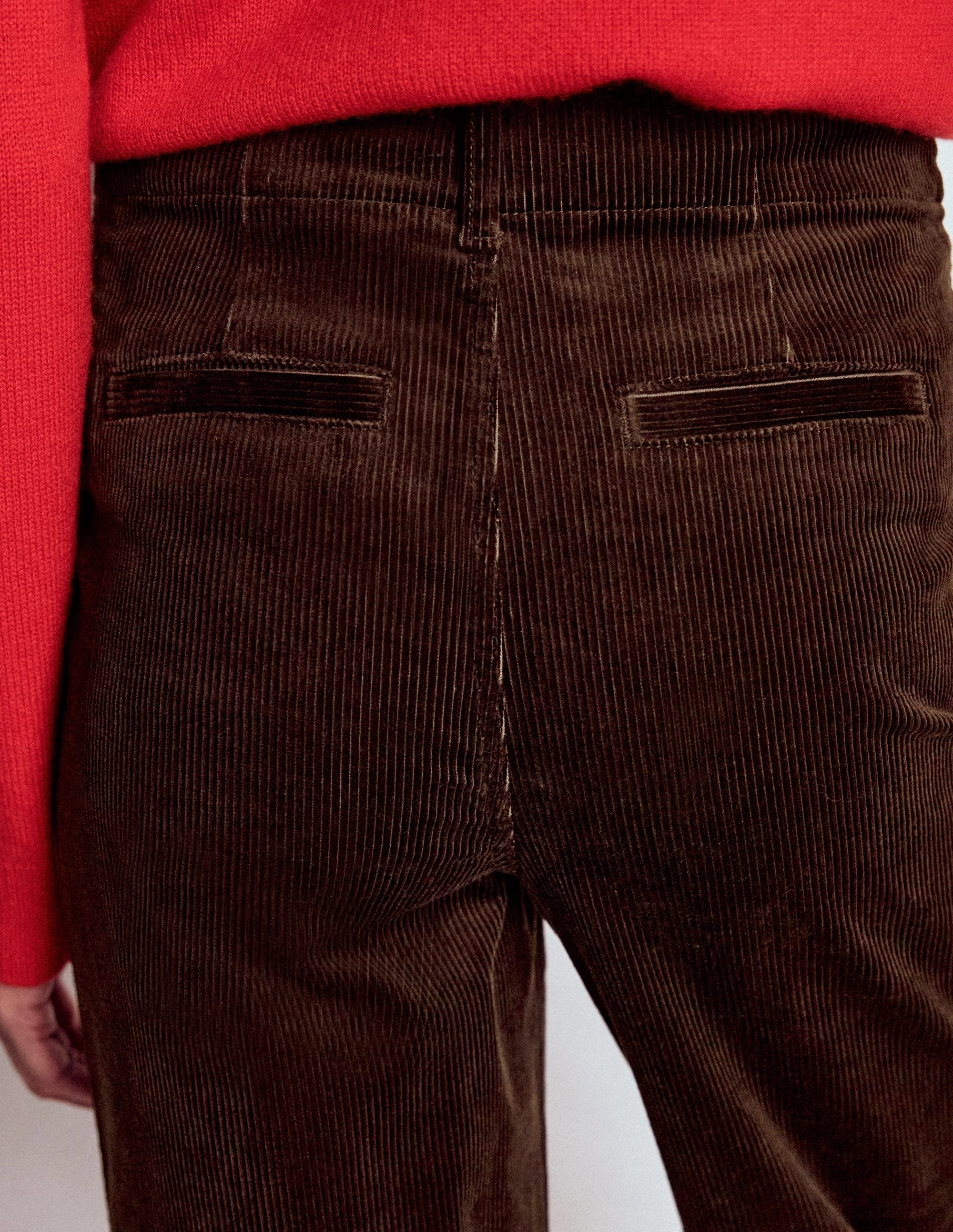 Abrasion Resistant Surface Hygienic Inner Layer Primrose Cord Trousers-Espresso