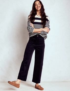 Water-resistant Boho chic Primrose Cord Trousers-Navy