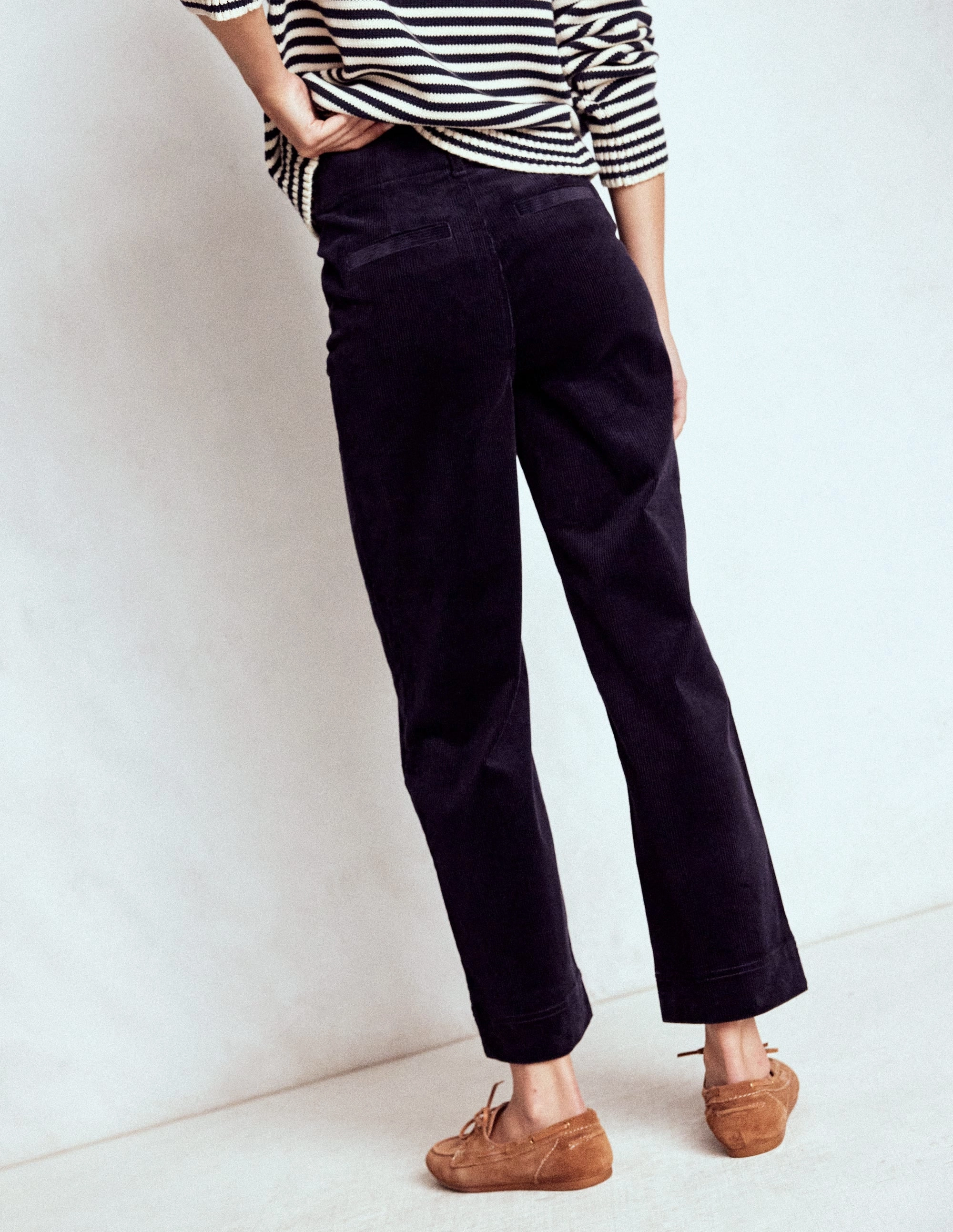 Layer Ready Ultra Soft Texture Primrose Cord Trousers-Navy
